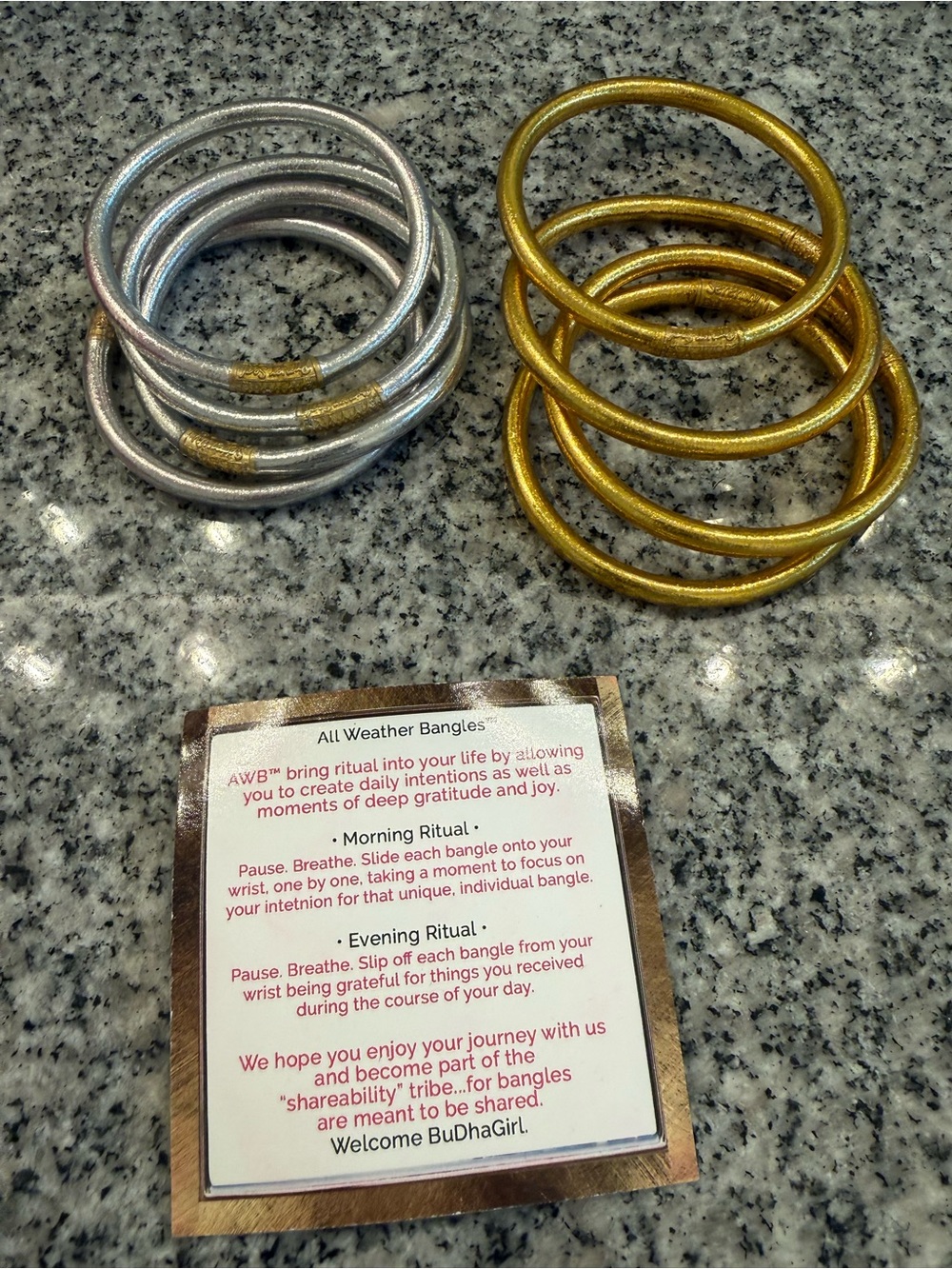 Budhagirl Bangles Set in Gold (4) and Silver (4)